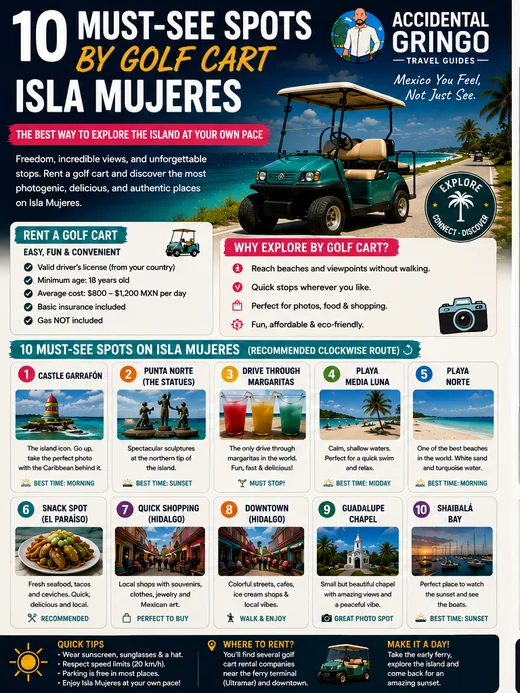 Isla Mujeres Golf Cart Route Guide