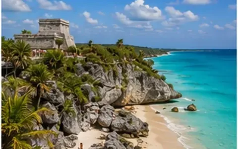 Tulum coast and ruins
