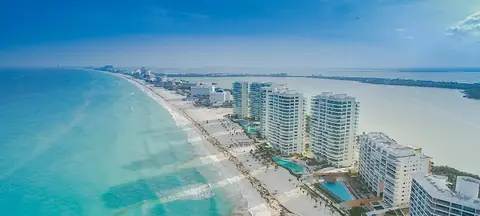 Cancun beach and Caribbean water