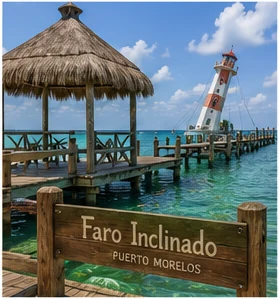 Puerto Morelos leaning lighthouse