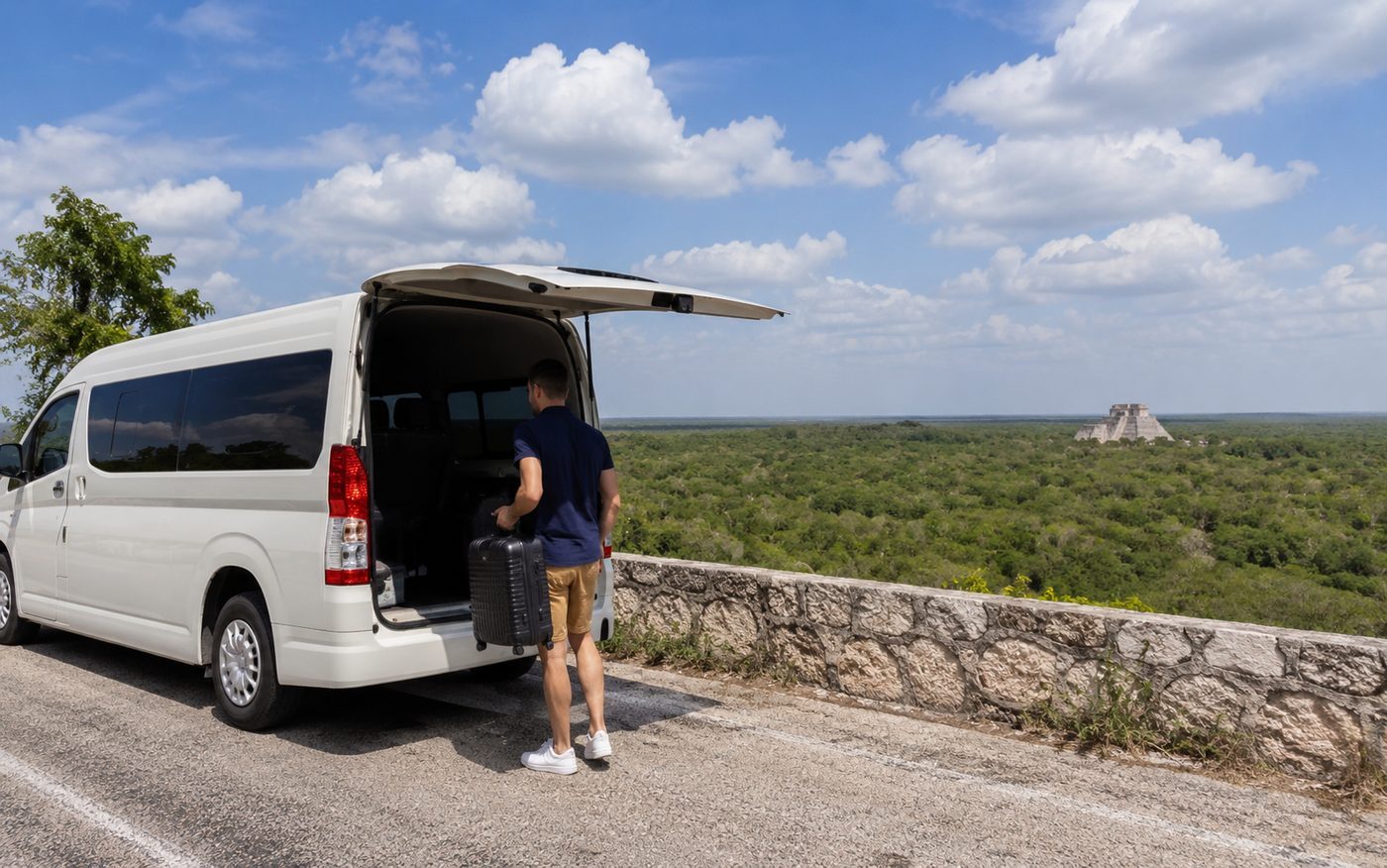 Private transportation near Chichen Itza
