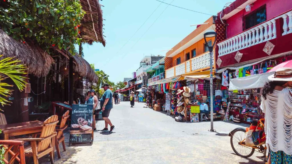 Colorful pedestrian street in Centro, Isla Mujeres