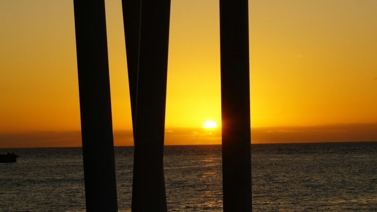 Caribbean coast at sunset in Cozumel, Mexico.