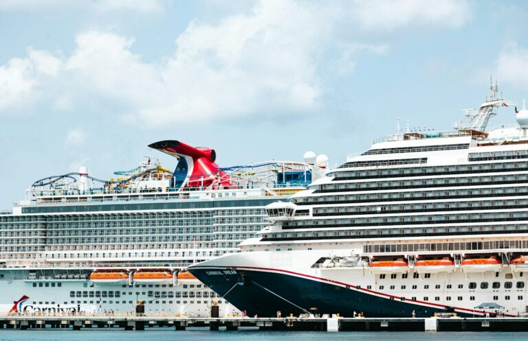 Cruise ship docked at a pier in Cozumel.