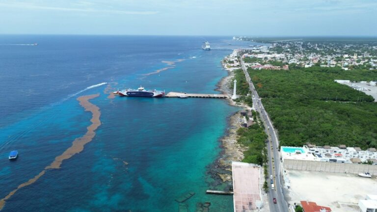 Waterfront view in Cozumel, Mexico.