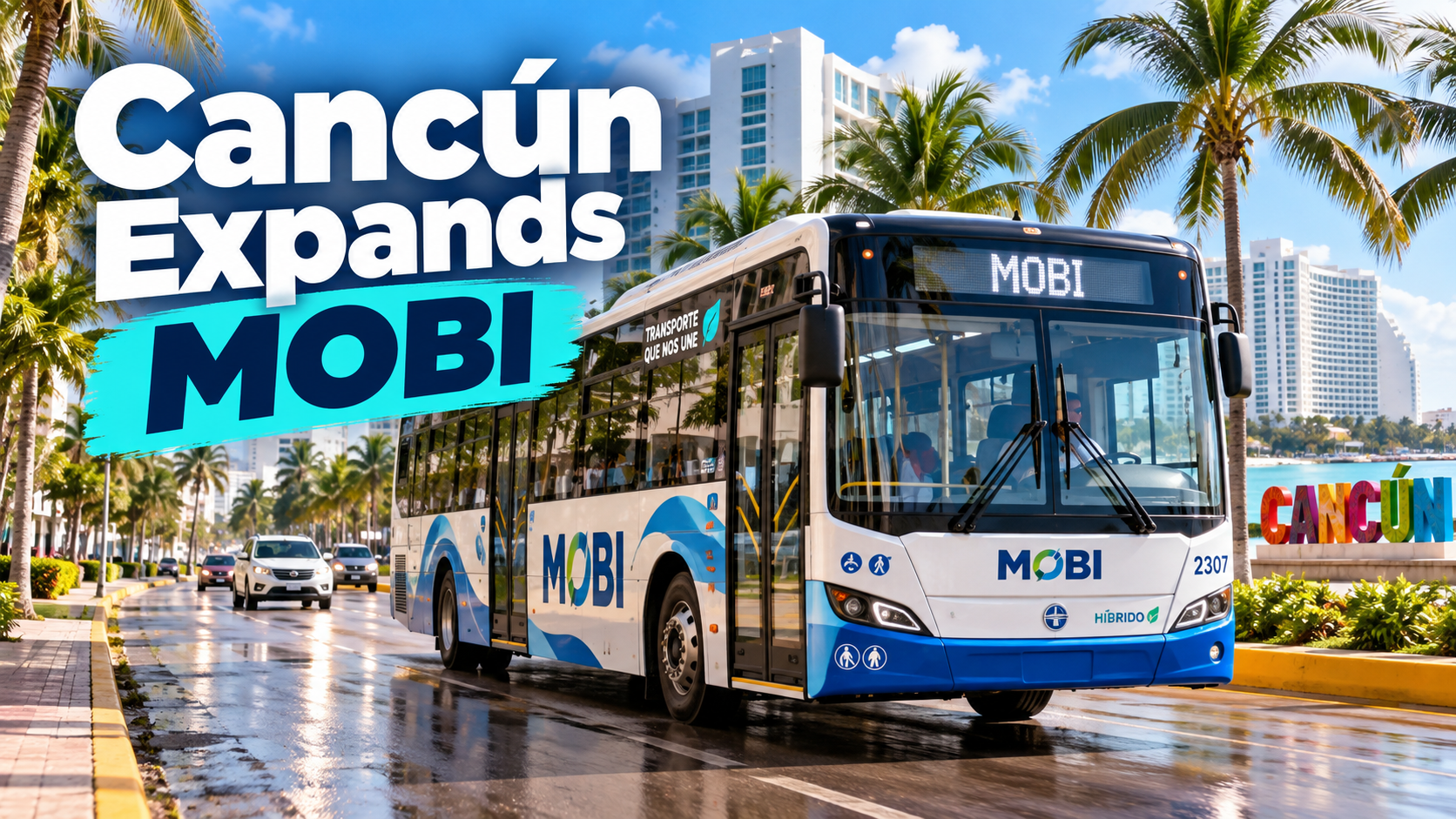 Cancún MOBI hybrid bus expansion with 100 new buses and four new routes