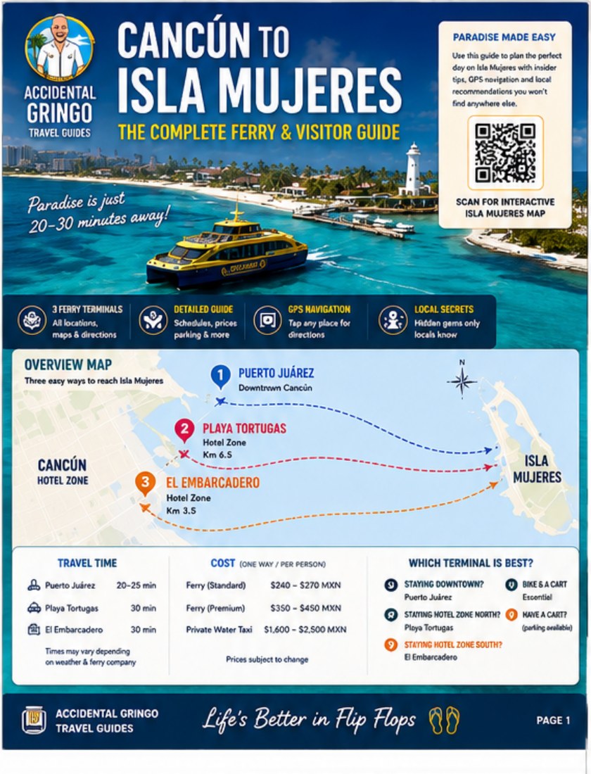 Cover of Cancún to Isla Mujeres Complete Ferry & Visitor Guide